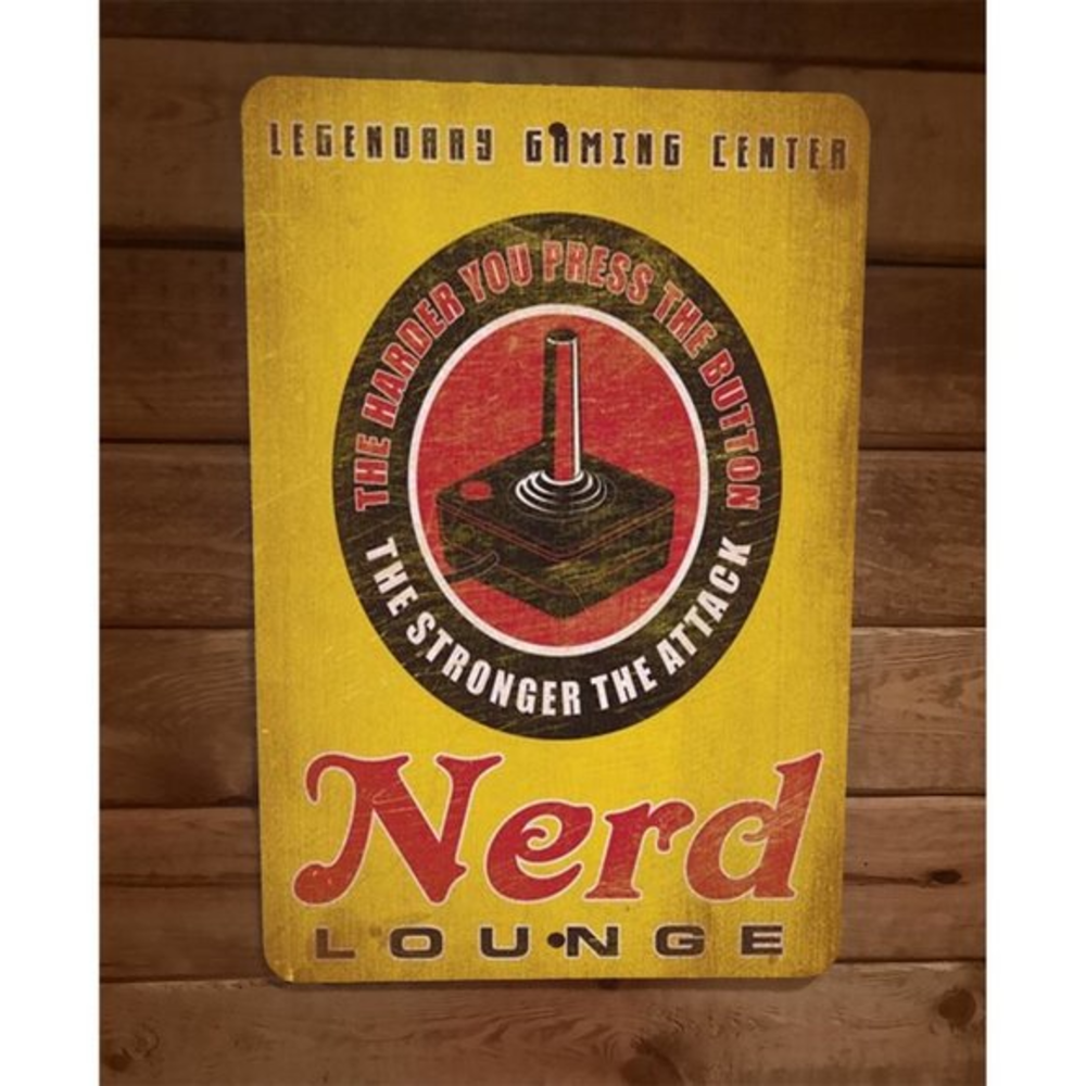 Nerd Lounge Legendary Gaming Center 8x12 Metal Wall Sign Poster
